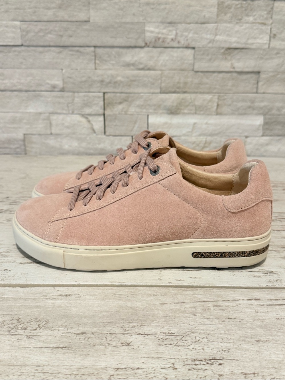 Birkenstock Bend Women’s Light Pink Suede Lace Up Comfort Sneakers New - Picture 5 of 13